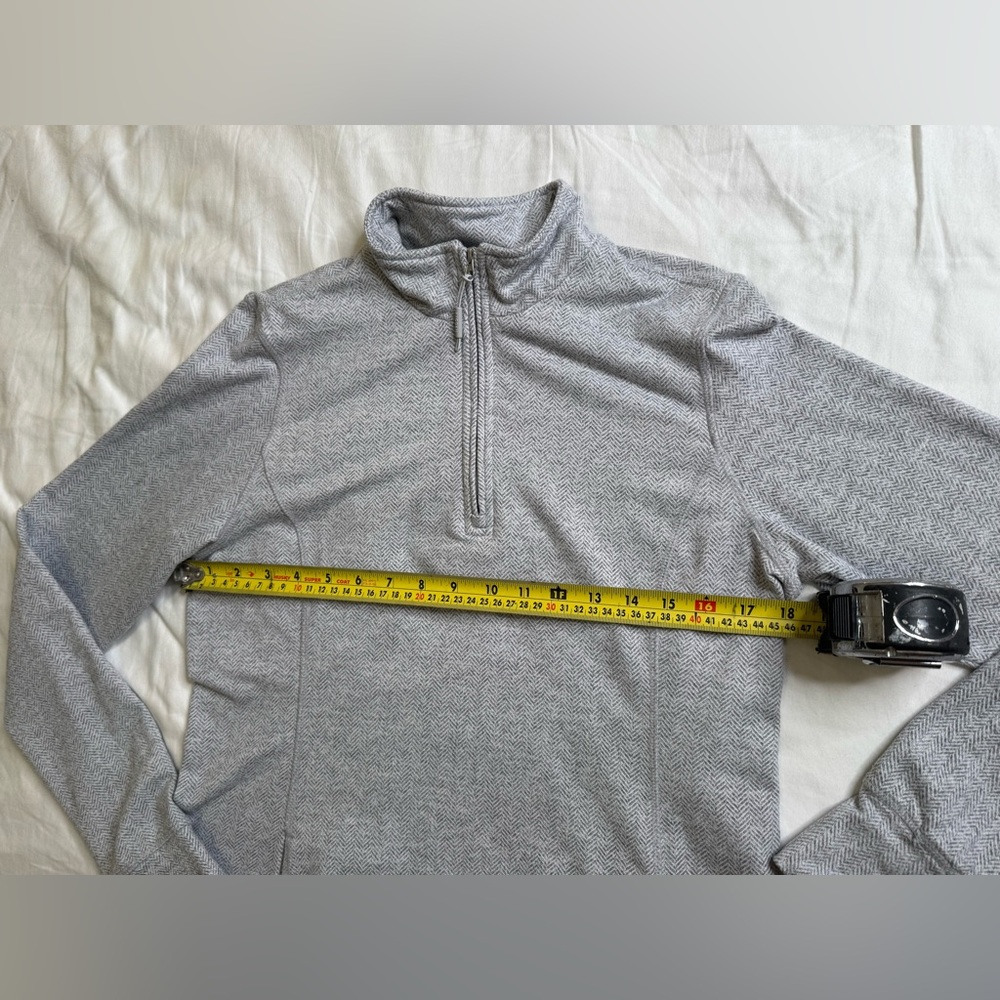 Kyodan Outdoor Gray Herringbone Quarter Zip Pullover Women’s Hiking Top Large - Picture 11 of 11